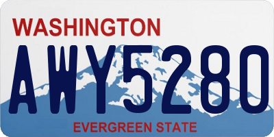 WA license plate AWY5280