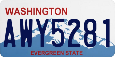 WA license plate AWY5281