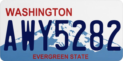 WA license plate AWY5282