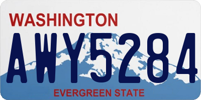 WA license plate AWY5284