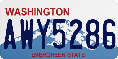 WA license plate AWY5286