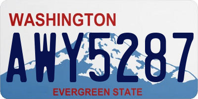WA license plate AWY5287
