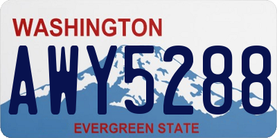 WA license plate AWY5288