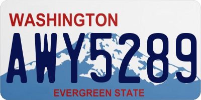 WA license plate AWY5289