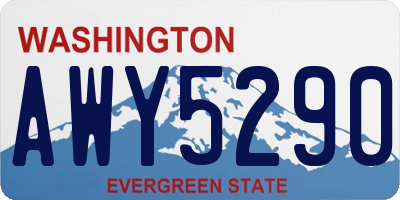 WA license plate AWY5290