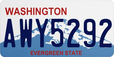 WA license plate AWY5292