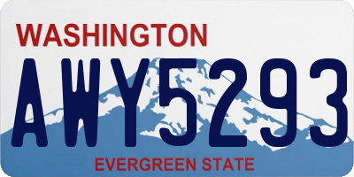 WA license plate AWY5293
