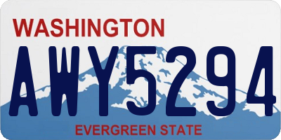 WA license plate AWY5294