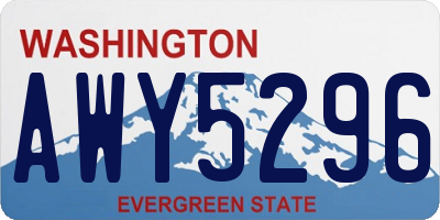 WA license plate AWY5296