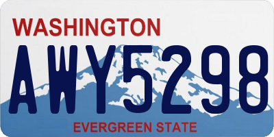WA license plate AWY5298