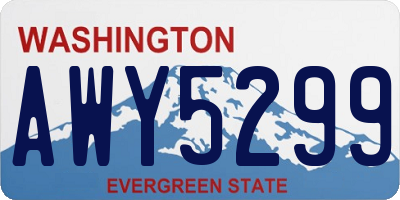 WA license plate AWY5299