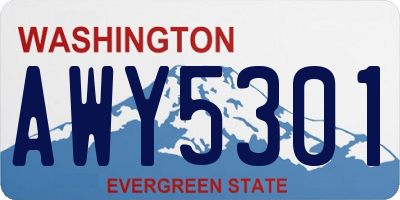 WA license plate AWY5301