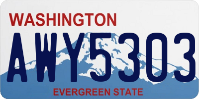 WA license plate AWY5303
