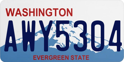 WA license plate AWY5304