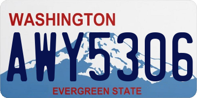 WA license plate AWY5306