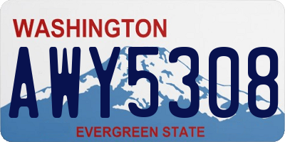 WA license plate AWY5308
