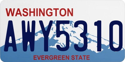WA license plate AWY5310