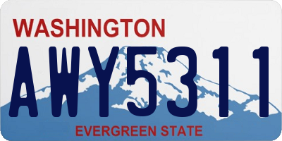 WA license plate AWY5311