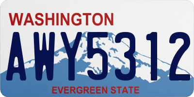 WA license plate AWY5312