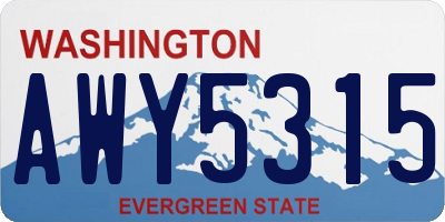 WA license plate AWY5315