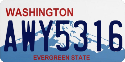 WA license plate AWY5316