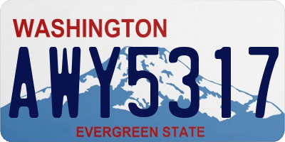 WA license plate AWY5317