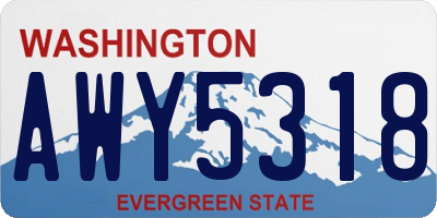 WA license plate AWY5318