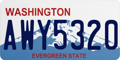 WA license plate AWY5320