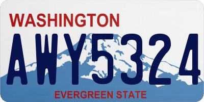 WA license plate AWY5324