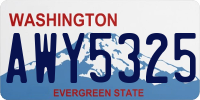 WA license plate AWY5325