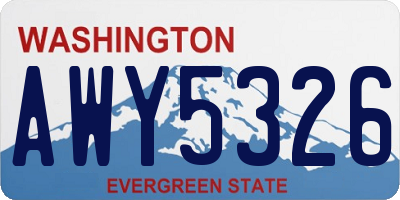WA license plate AWY5326