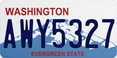 WA license plate AWY5327