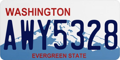 WA license plate AWY5328