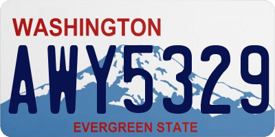 WA license plate AWY5329