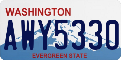 WA license plate AWY5330