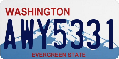 WA license plate AWY5331