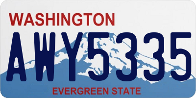 WA license plate AWY5335
