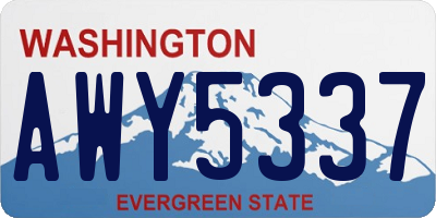 WA license plate AWY5337