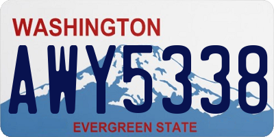 WA license plate AWY5338