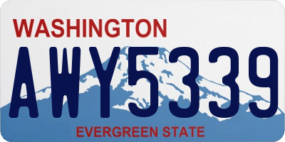 WA license plate AWY5339