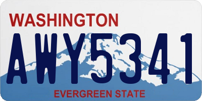 WA license plate AWY5341