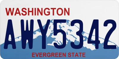 WA license plate AWY5342