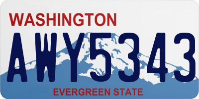 WA license plate AWY5343