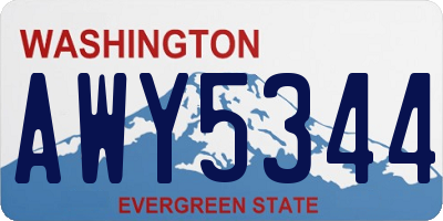 WA license plate AWY5344
