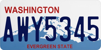 WA license plate AWY5345