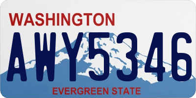 WA license plate AWY5346