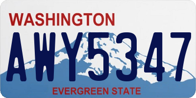 WA license plate AWY5347