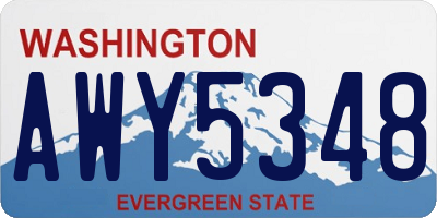 WA license plate AWY5348