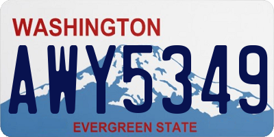 WA license plate AWY5349