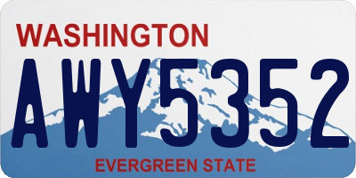 WA license plate AWY5352